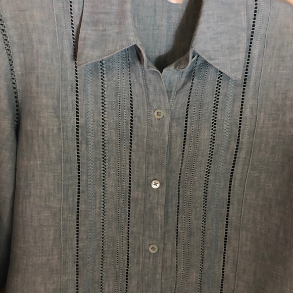 dbLIFE linen eyelet button down shirt - Picture 6 of 16